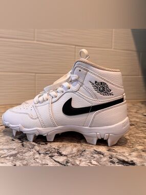 Nike Kids White and Black Cleat-Style Sneakers